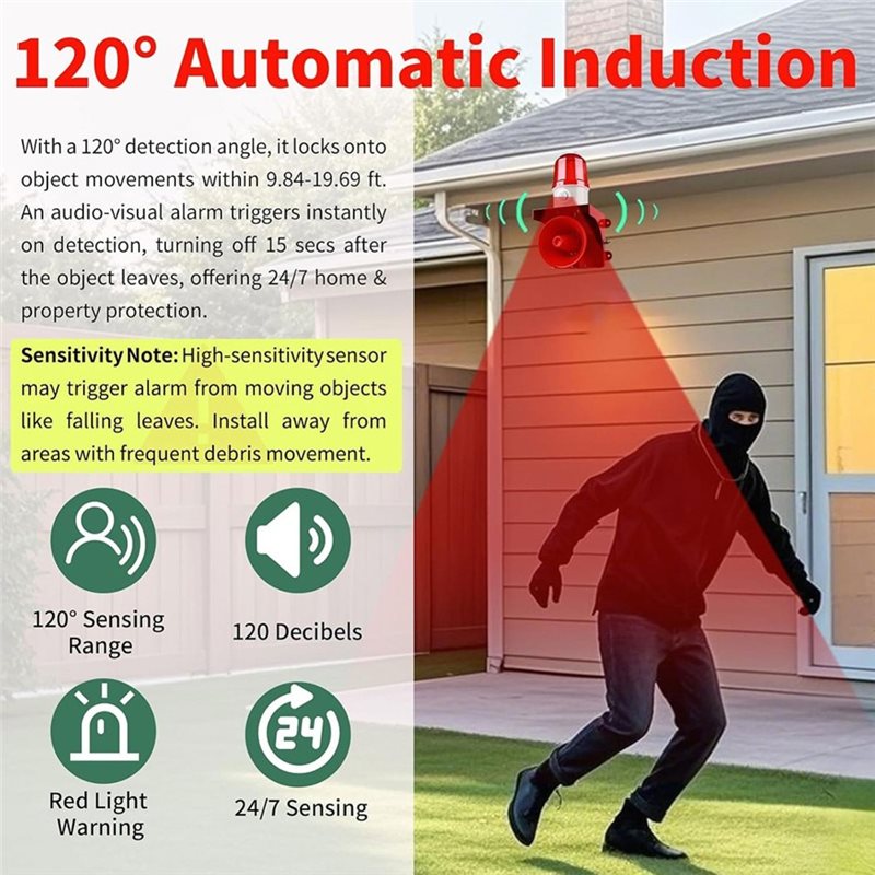 Y01A Motion Sensor Security Al - Home Yard Security recension och pris