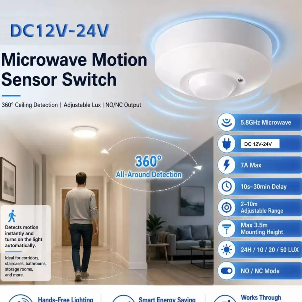 Ceiling Mounted DC12V-24V Micr - Home Security Radar System recension och pris