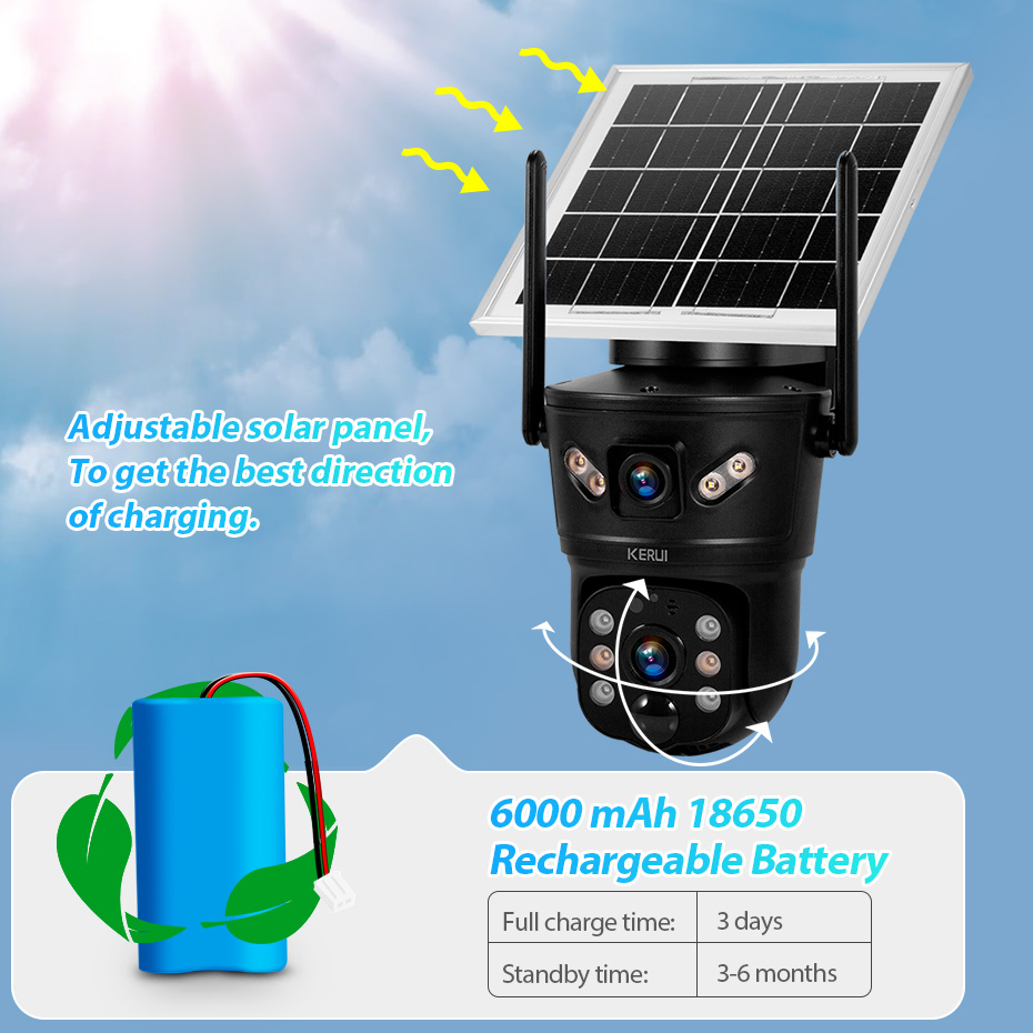 KERUI Outdoor 6MP Solar Camera - Home Security Video recension och pris