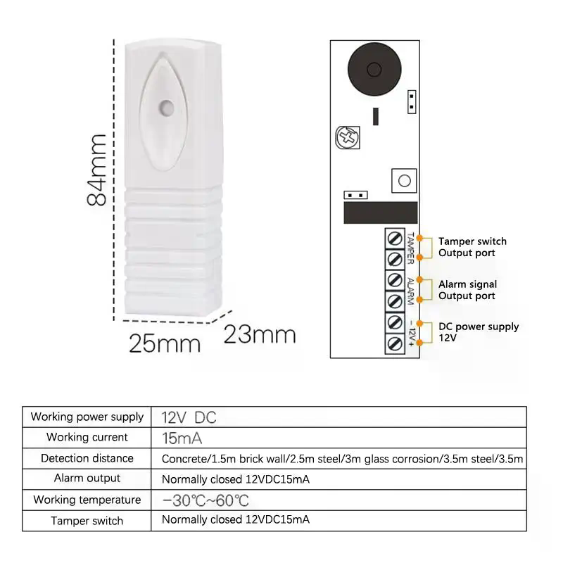 Wired Photoelectric Vibration  - Home Security System recension och pris